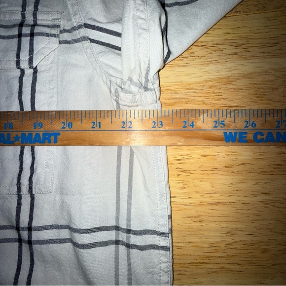 NWT Carhartt Men's off white shirt sleeve Plaid Button Down cotton Shirt Medium - Picture 8 of 13